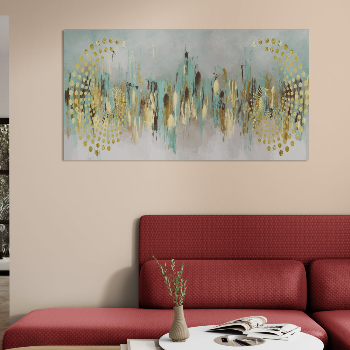 Cuadro 🟢✨“Eco Dorado”🌟– Armonía entre luz y color