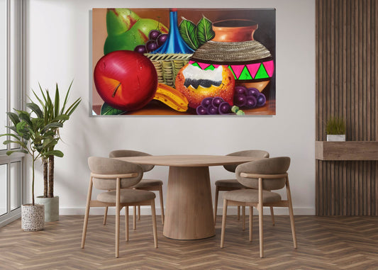 Cuadro Abundancia Tradicional – Óleo sobre Lienzo Pintado a Mano 🎨🖌️