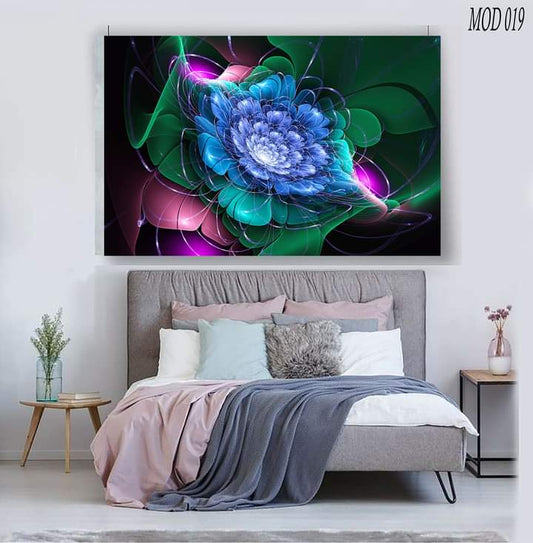 Cuadro Flor brillante, pintura abstracta textura multicolor