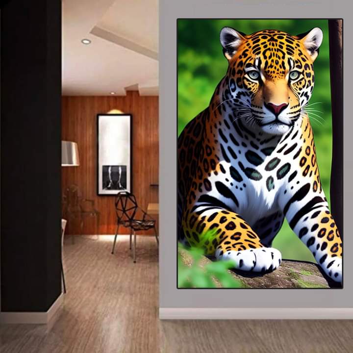 Cuadro de leopardo en estilo pintura