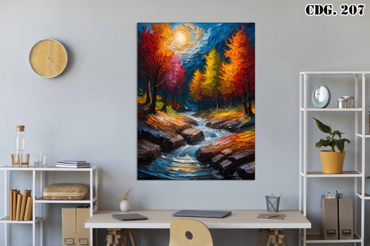 Cuadro "Río de Colores Otoñales" 🍁🖼️