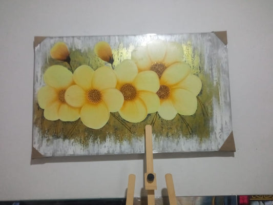 🌼 Cuadro Flores Doradas al Amanecer