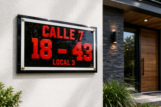 Placa con Marco doble en acrílico Cristal - Modelo C-7