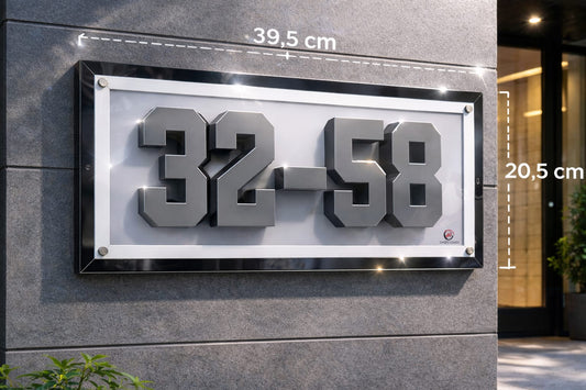 Placa con Marco doble en acrílico Cristal - Modelo C-6
