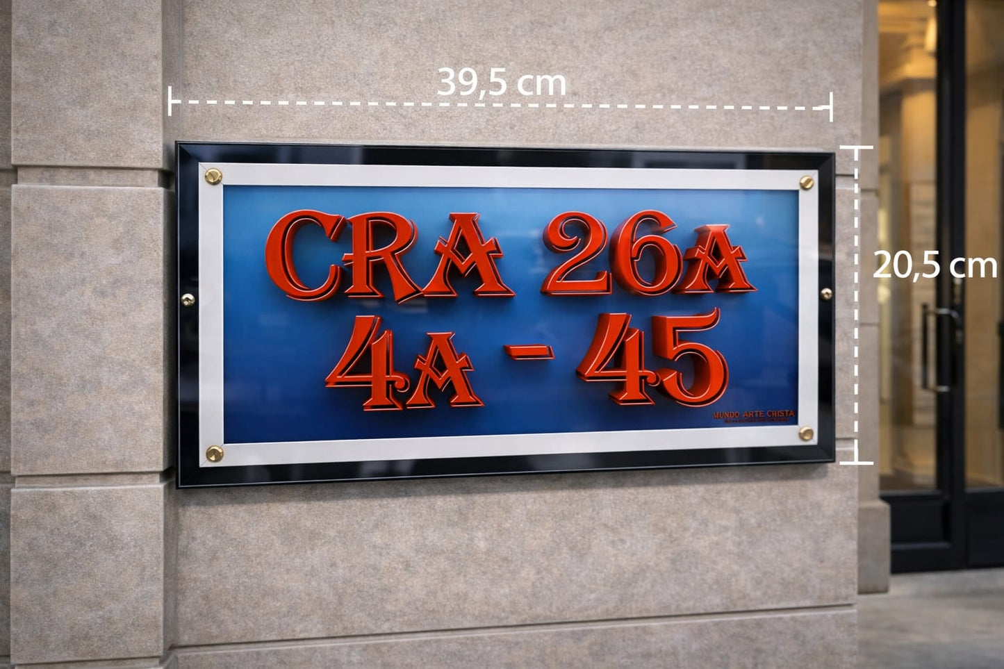 Placa con Marco doble en acrílico Cristal - Modelo C-3