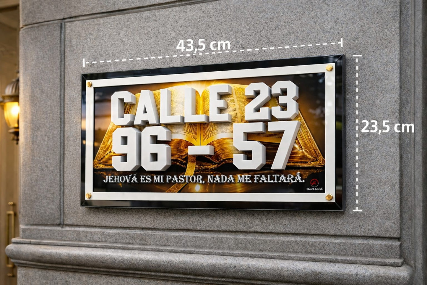 Placa con Marco doble en acrílico Cristal - Modelo C-1